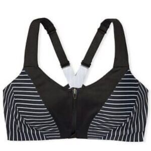 Victoria’s Secret knockout Maximum Support Front Close Sports Bra black striped